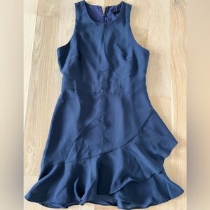Banana Republic Blue Asymmetrical Ruffled Cocktail Dress